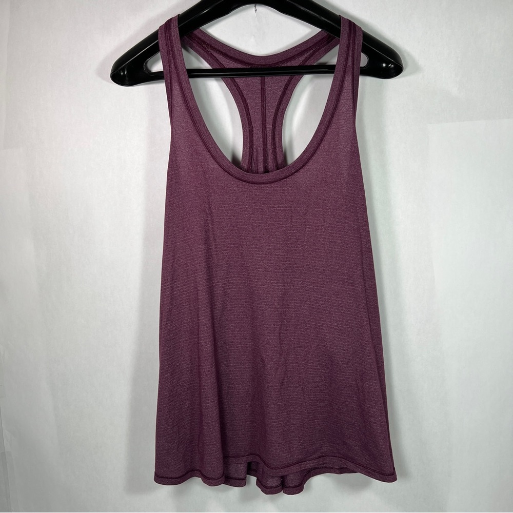 Lululemon Tie It Up Singlet Tank Top Racerback Heathered Plum Purple, Size: 8